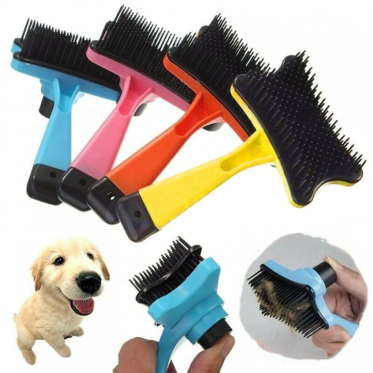 Pet Dogs Cats Hair Removal One Button Control Brush Pet Automatic