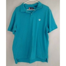 Chaps Men's Short Sleeve Light Blue Polo Shirt Size Large