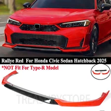 For Honda Civic Sedan Hatch 2025+ Yofer Rallye Red Front Bumper Lip Splitter Kit