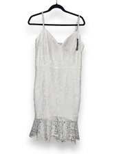 Guess Women's Floral Lace Trumpet dress in White Size 14