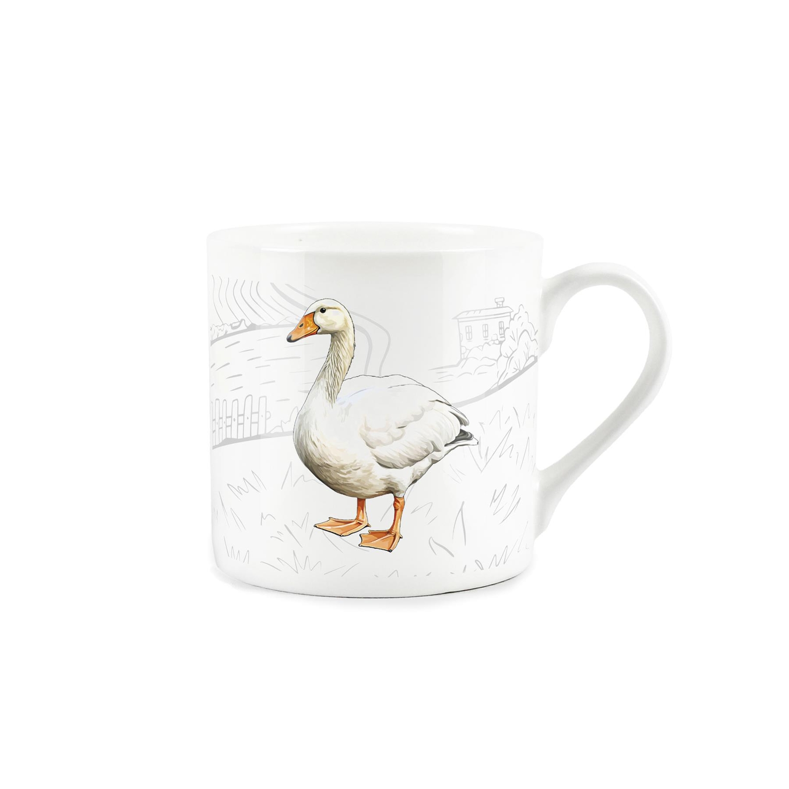Countryside Farmyard Goose Mug - Bone China White Mug Coffee/Tea Present