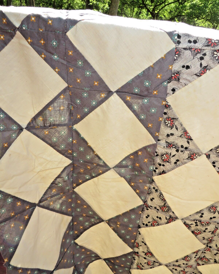 Vintage HandStitched Quilt Top eBay