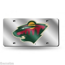 MINNESOTA WILD TEAM LOGO NHL SILVER LASER LICENSE PLATE MADE IN USA