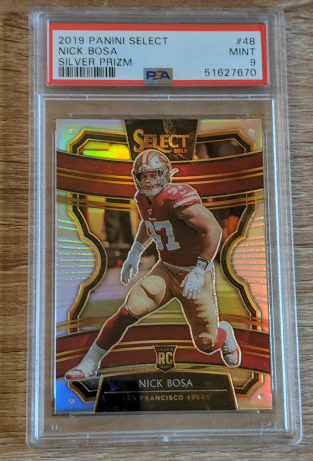NICK BOSA 2019 PANINI SELECT SILVER PRIZM #48 PSA 9 49ERS