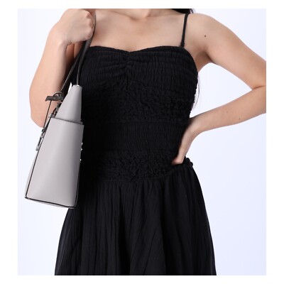 Michael Kors Charlotte Large Top Zip Leather Tote Pearl Grey