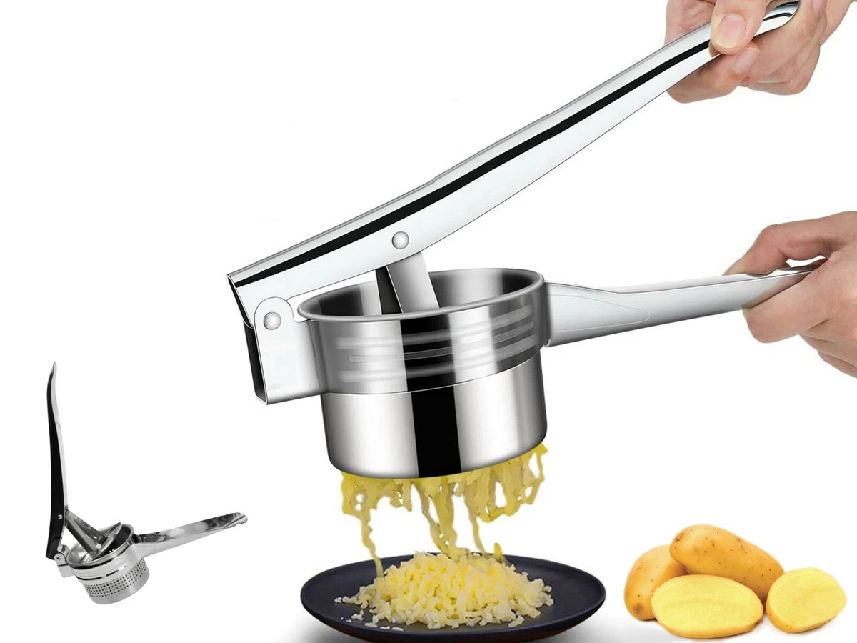 Kmbangi Presse-Purée en Acier Inoxydable Manche Rond Légumes Fruits Outils de Cuisine Kmbangi Presse-Purée en Acier Inoxydable Manche Rond Légumes Fruits Outils de Cuisine