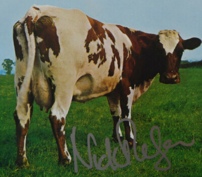 PINK FLOYD ATOM HEART MOTHER CD INSERT & MENU HAND SIGNED BY NICK MASON & CD