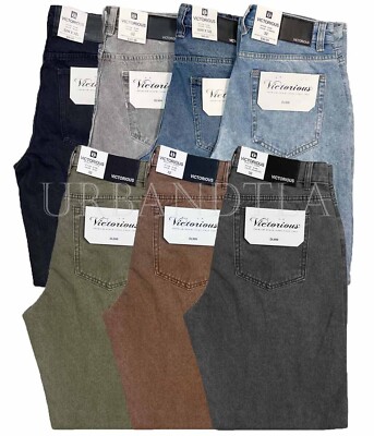 Men's Baggy Jeans Loose Fit Wide Leg Denim Pants Size 28-42 DL999