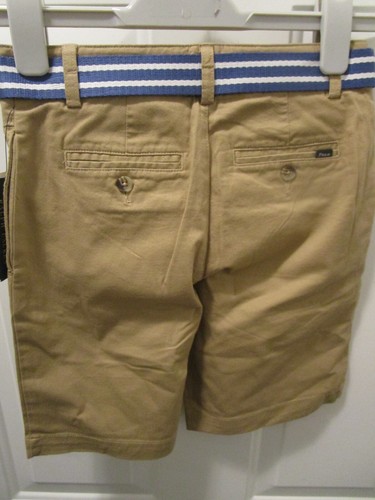 POLO RALPH LAUREN BIG BOYS BELTED BERMUDA BEIGE SHORTS SIZE 10 NEW - Picture 2 of 2