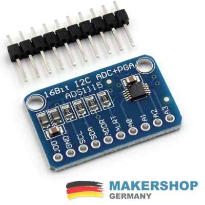 ADS1115 4 Kanal AD-Wandler ADC Modul Breakout Board I2C Arduino Raspberry 16Bit