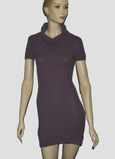 BCBGMAXAZRIA NEW NWT $168 SIZE S SMALL GRAPE MINI SWEATER KNIT DRESS COWL NECK