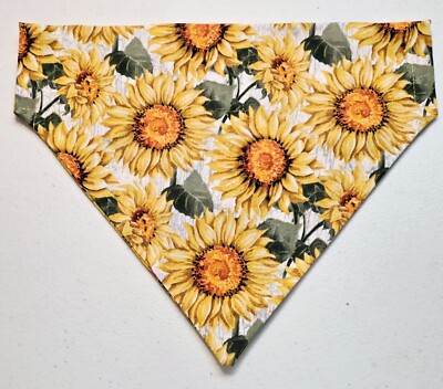 Handmade Over the Collar Pet Bandana, Sunflowers, Fall, Dog, Cat