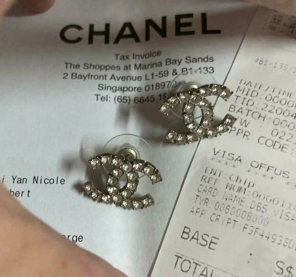 Chanel name earrings deals
