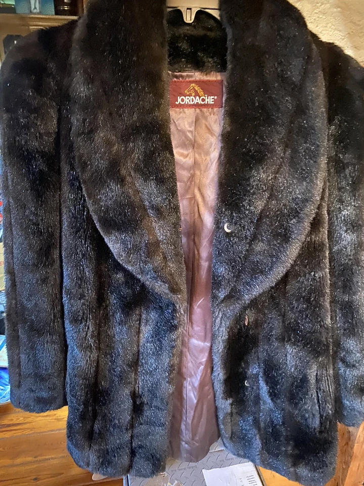 Chaqueta Abrigo Jordache Vintage Piel Sintética Negra Talla 7/8 Longitud Media Hecha en EE. UU. Foto 2 de 4