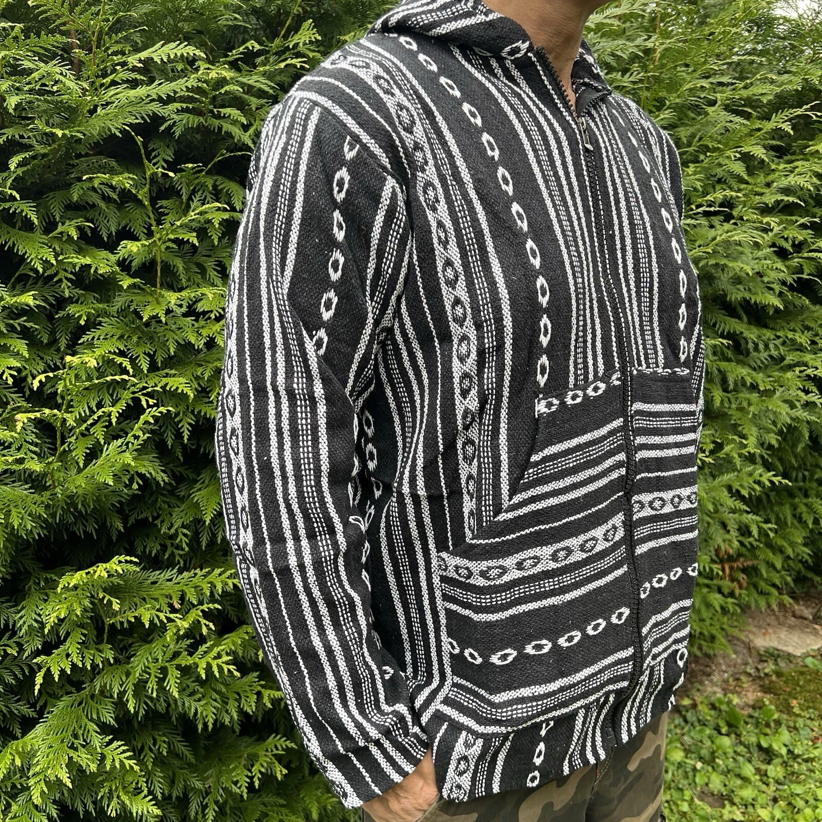 SACAI Giacca Baja Gheri giacca con cappuccio colorata felpa con cappuccio tasca canguro hippie Goa Psy Flair