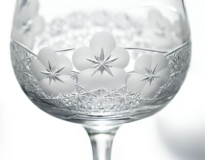 KAGAMI Crystal Edo Kiriko Cold Sake Cup Glass - KW275-2931 / Hana Flower New