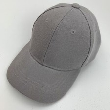 Blank Grey Kids Ball Cap Hat Adjustable Baseball