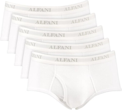 ALFANI White 4 Pack 100% Cotton Fly Pouch Briefs Underwear NEW Small