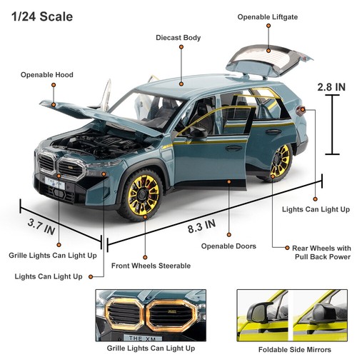 1:24 BMW The XM modelo de vehículo diecast coche juguete sonido y luz juguetes coleccionables regalos - Imagen 2 de 16