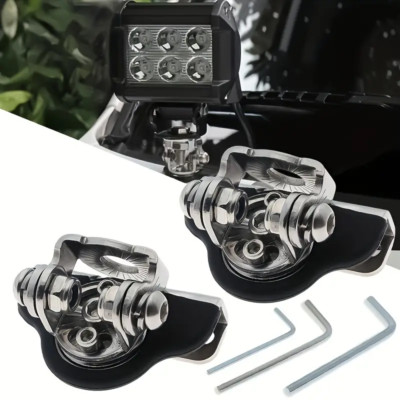 Red Pillar Hood LED Light Bar Mount Bracket – CNC Aluminum Offroad Universal Clamp Holder