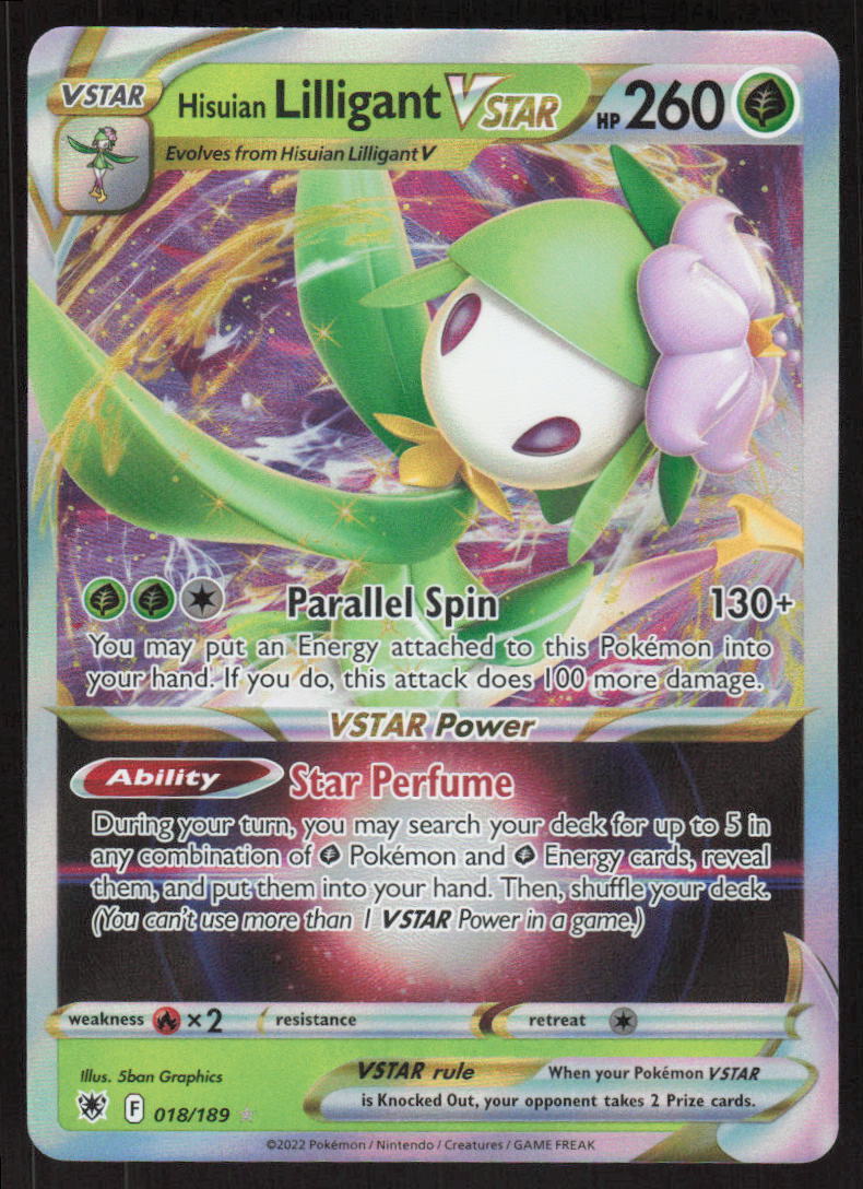 Pokemon TCG SWSH10: Astral Radiance #018/189 Hisuian Lilligant VSTAR NM
