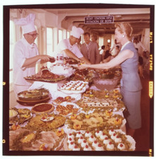 1953 Alcoa SS Polaris Passengers Banquet on Ship Kodak Transparency LX82