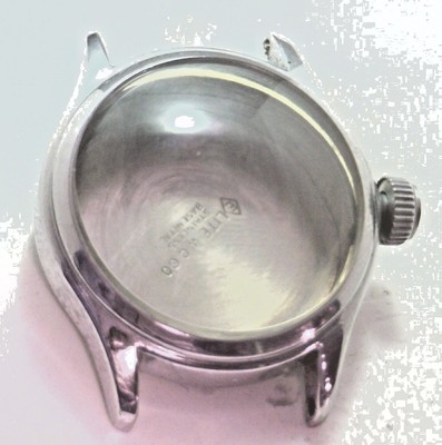 NOS Antique Vintage LITE Watch Co Stainless Steel Mens Wrist Watch Case 22 mm 1D