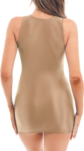 Women's Body-con Dress One-Piece Sleeveless U Neck Leotard Dresses for Sports - Picture 186 of 187