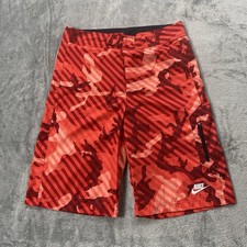 NWT NIKE Board Shorts Camo Red Black 649349-647 Boys Sz XL