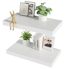 LitaEtherFloating Shelves Set of 2 for Wall, Bathroom Shelves Wall Mounted fo...