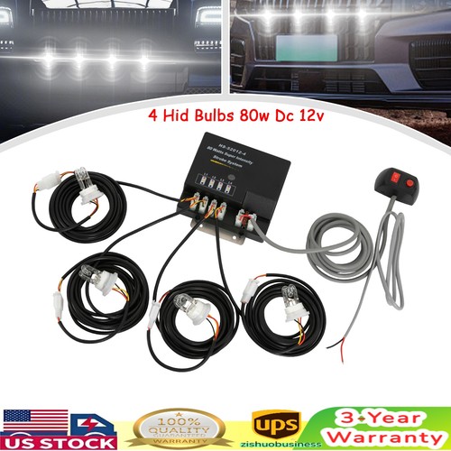 Strobe Lighting System Kit 4 HID Bulbs Hide Away Hazard Emergency Warning Light
