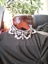 Rhinestone Statement Necklace Chunky Choker Style