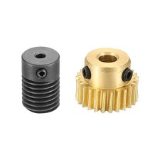 Worm Gear Set 0.5 Module 1:25 Reduction Rate(Gear-4mm Bore, Rod 3mm Bore)
