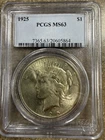 1925 Peace Silver $1 Dollar PCGS MS 63