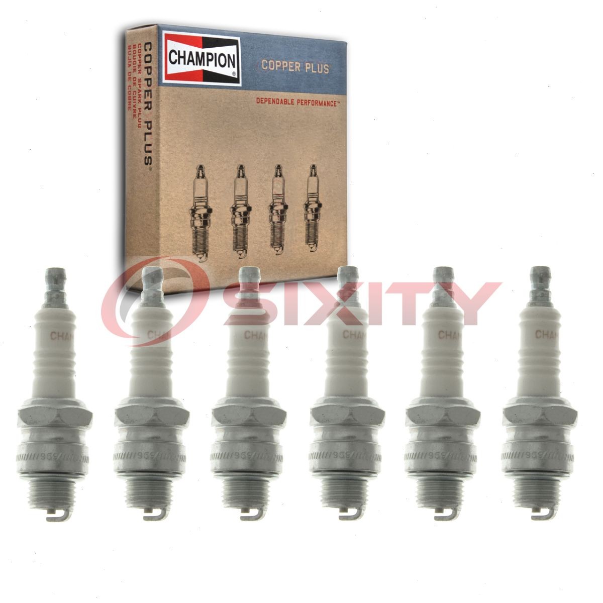 6 pc Champion Copper Plus Spark Plugs for 1946-1948 Plymouth P15 Deluxe 3.6L xs