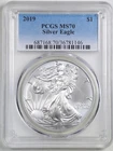 2019 1oz Silver American Eagle MS70 PCGS 36781146