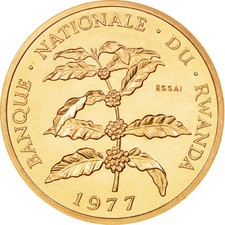 Coin, Rwanda, 5 Francs, 1977, Paris, Essai, BU, Bronze, KM:E5
