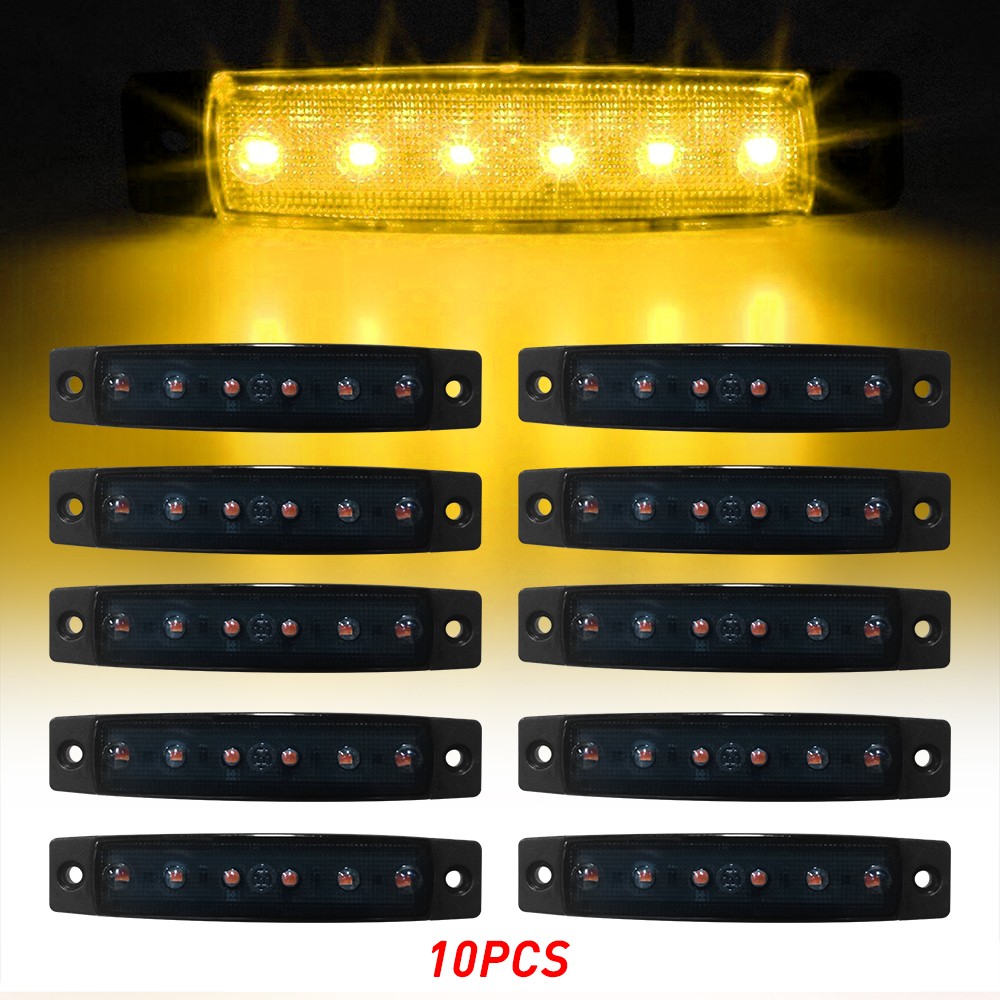 10pcs Truck Trailer Clearance Lights Amber LED Side Marker Light 3.8" Waterproof