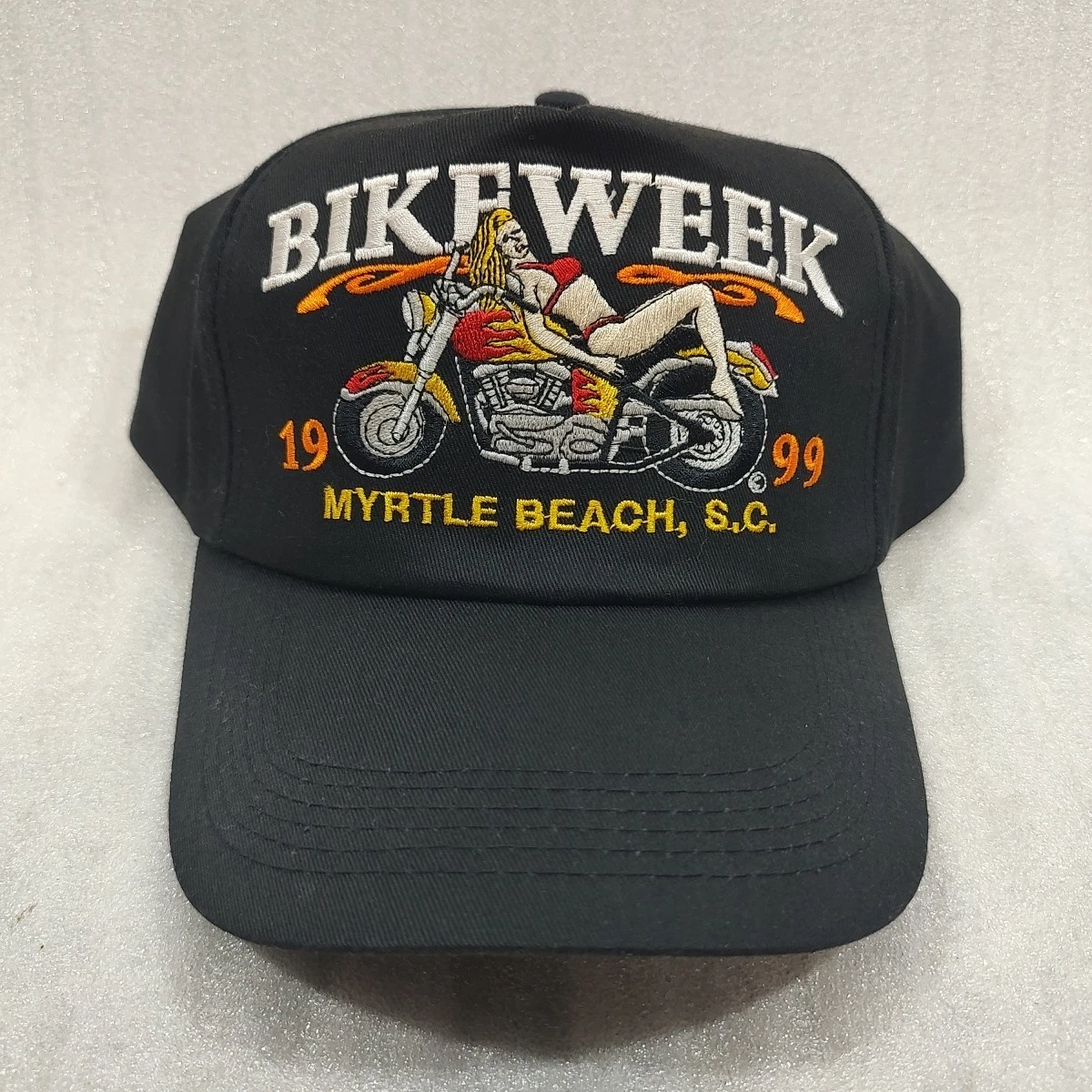 1995 ハーレーダビッドソン　bike week キャップ　帽子　ハット Vintage 90s Harley Davidson Hat Cap Snap Back Annco Black Flame