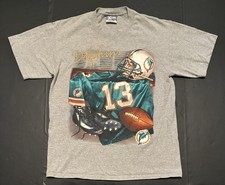 VTG 90s Miami Dolphins Dan Marino single stitch Lee Sport T-shirt Large grey