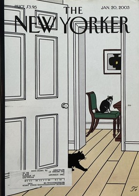 🐾 New Yorker Jan 20 2003 Floc'h “Domesticated” Cat Cover Richard