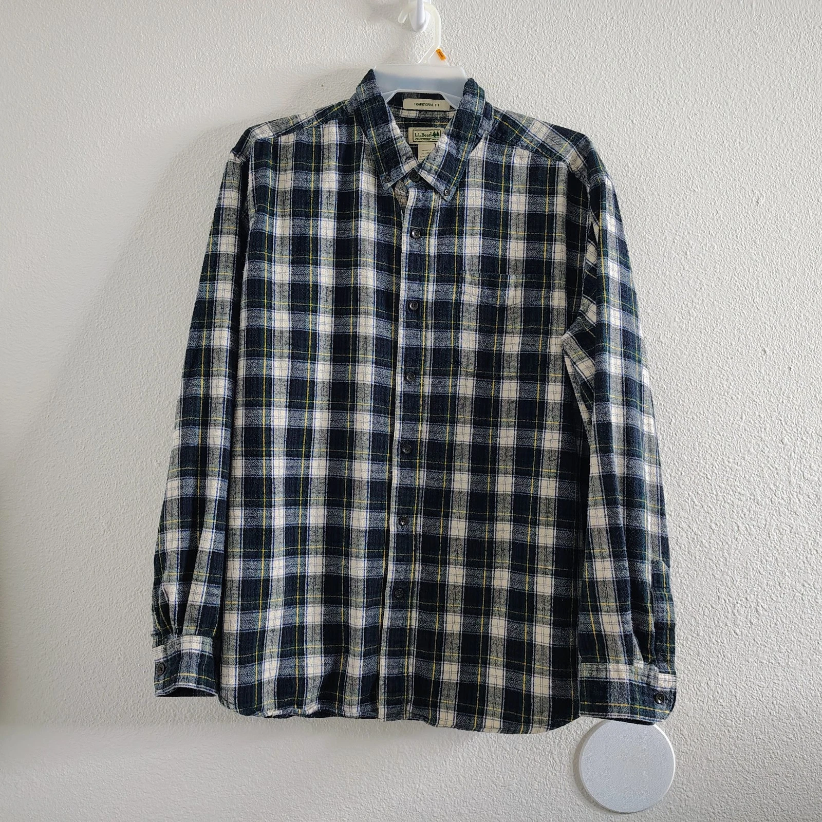 L.L.Bean Traditional Fit Plaid Flannel Button Down Shirt Men’s XL 100% Cotton