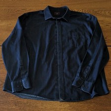 UNTUCKit Men's Navy Blue Long Sleeve Button Down Shirt 100 Cotton, Size 3XL