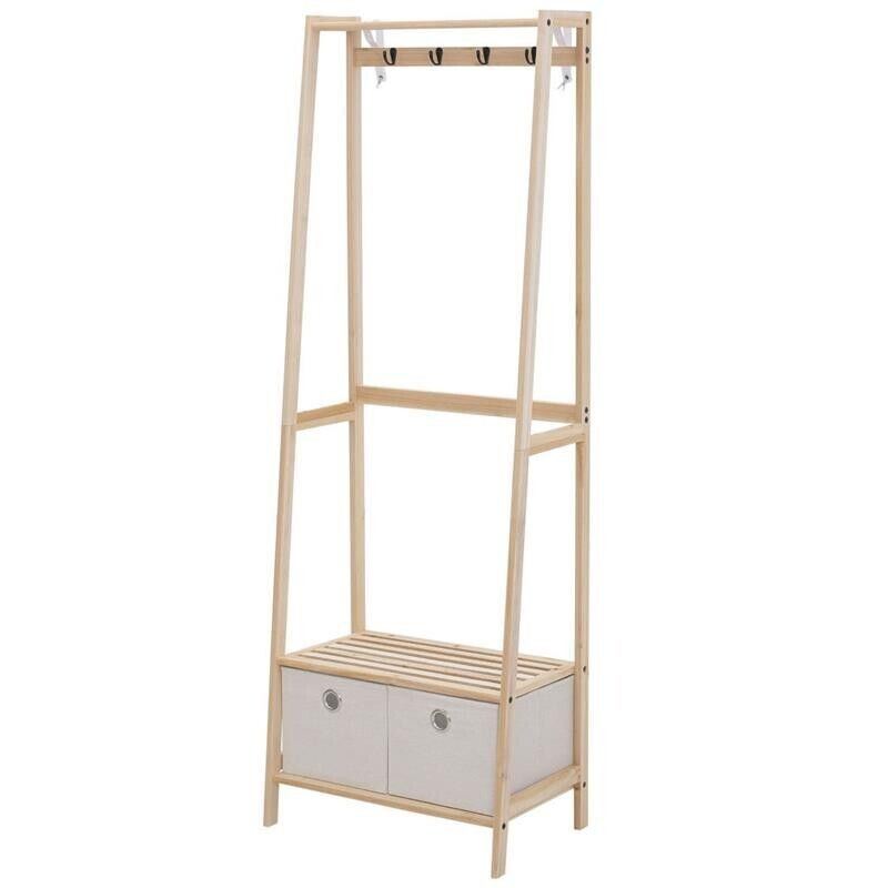 Appendiabiti Moderno in Legno Naturale: Design Multifunzione Casa
