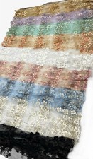 3D Floral Lace Fabric   Luxury Embroidered Bridal Mesh Material VT-36 by Yard