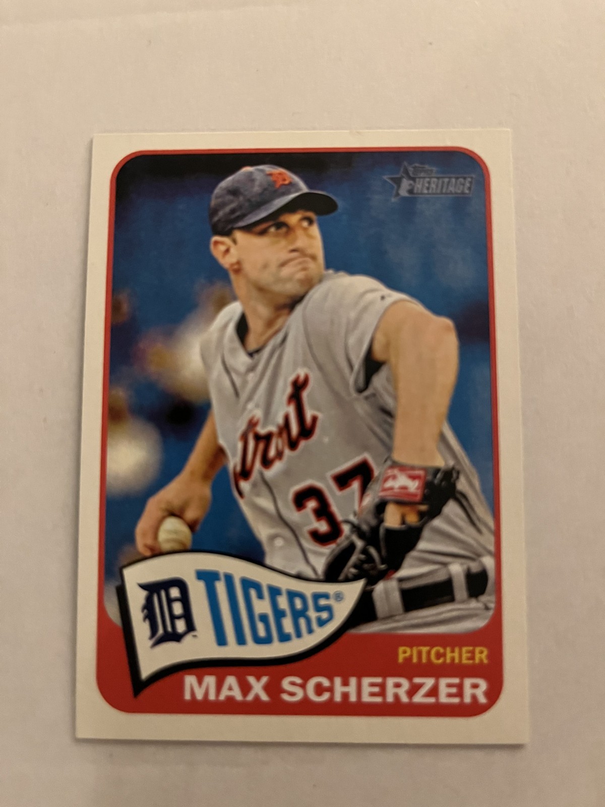 MAX SCHERZER 2014 Topps Heritage ACTION SP 493 493B Tigers Image Variation