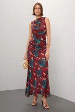 Ulla Johnson $520 Livia Ruched Floral Midi Dress US Size XS