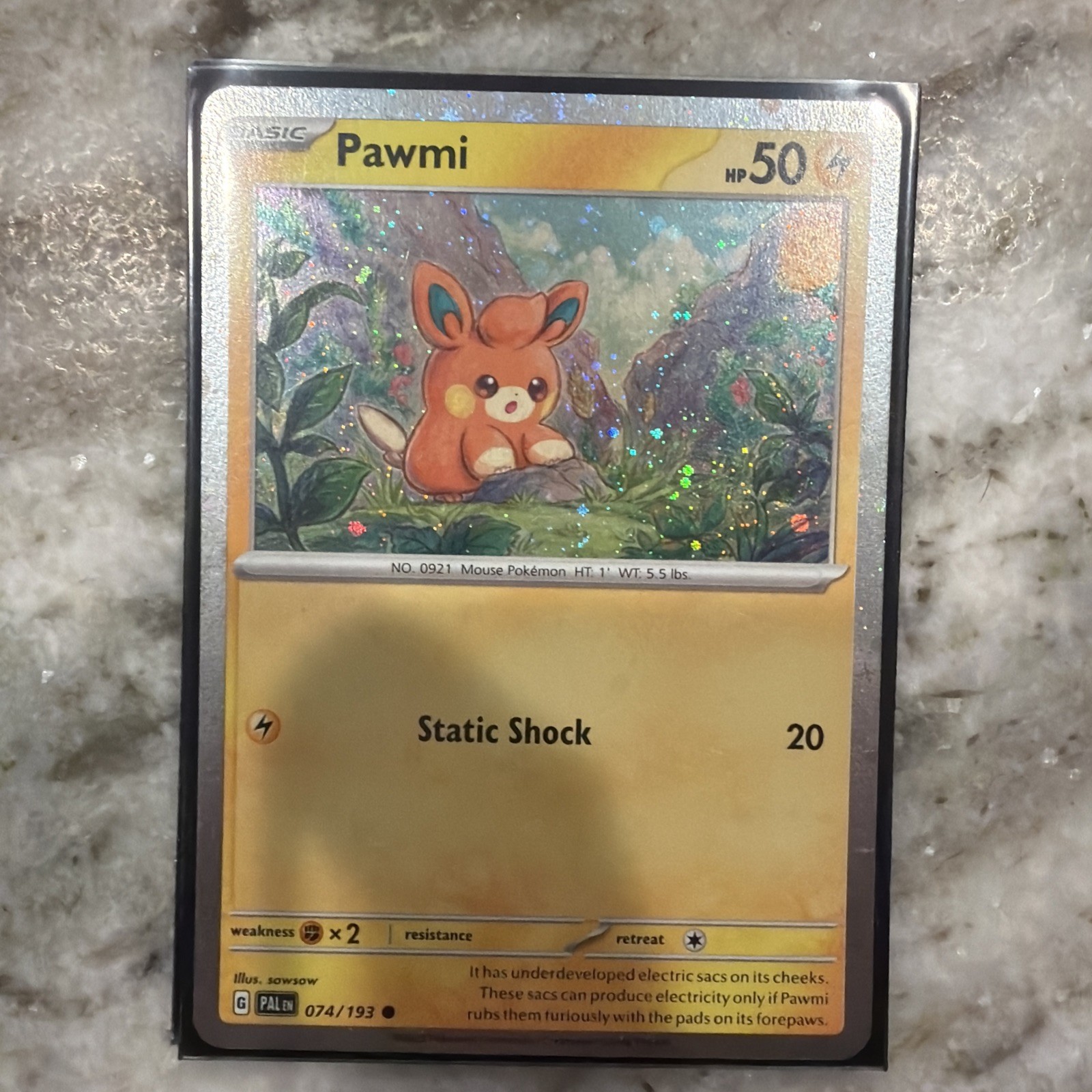 Pawmi 74/193 Paldea Evolved Cosmos Holo Pokemon TCG