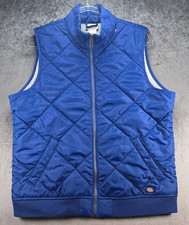 Dickies Workwear Vest Womens L Blue Quilted Z...