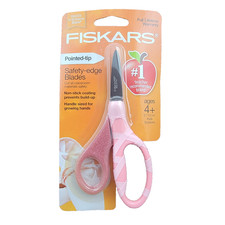 Fiskars 5" Pointed Tip Safety-Edge Scissors Age 4 Pink Glitter Ballerina School